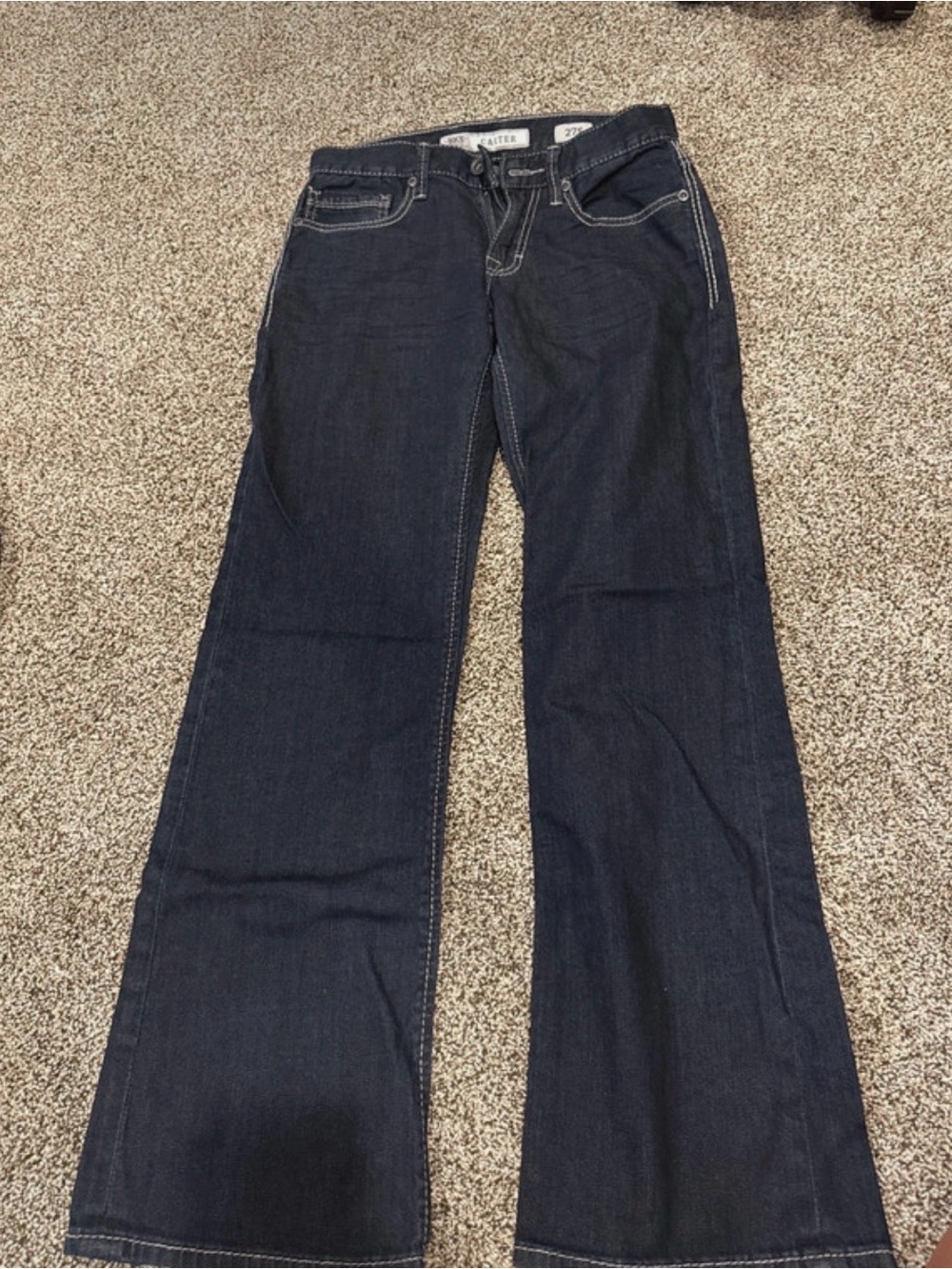 BKE Men's Dark Blue Bootcut Jeans